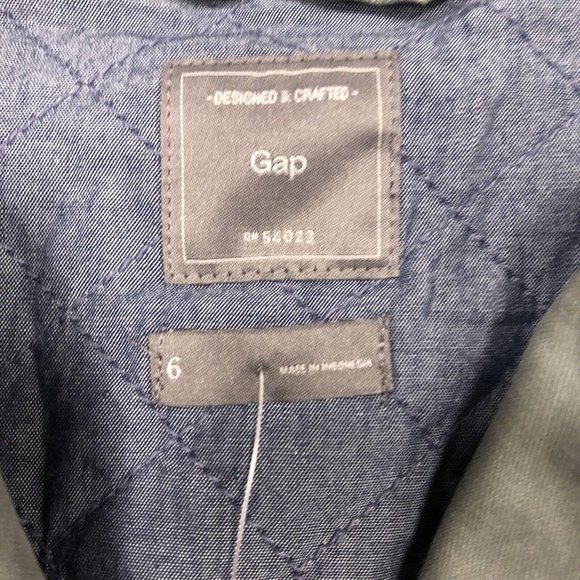 Gap Quilted Lined Moto Vintage Flight Utility Jacket Gray Full Zip NWT Size 6 - Picture 8 of 10